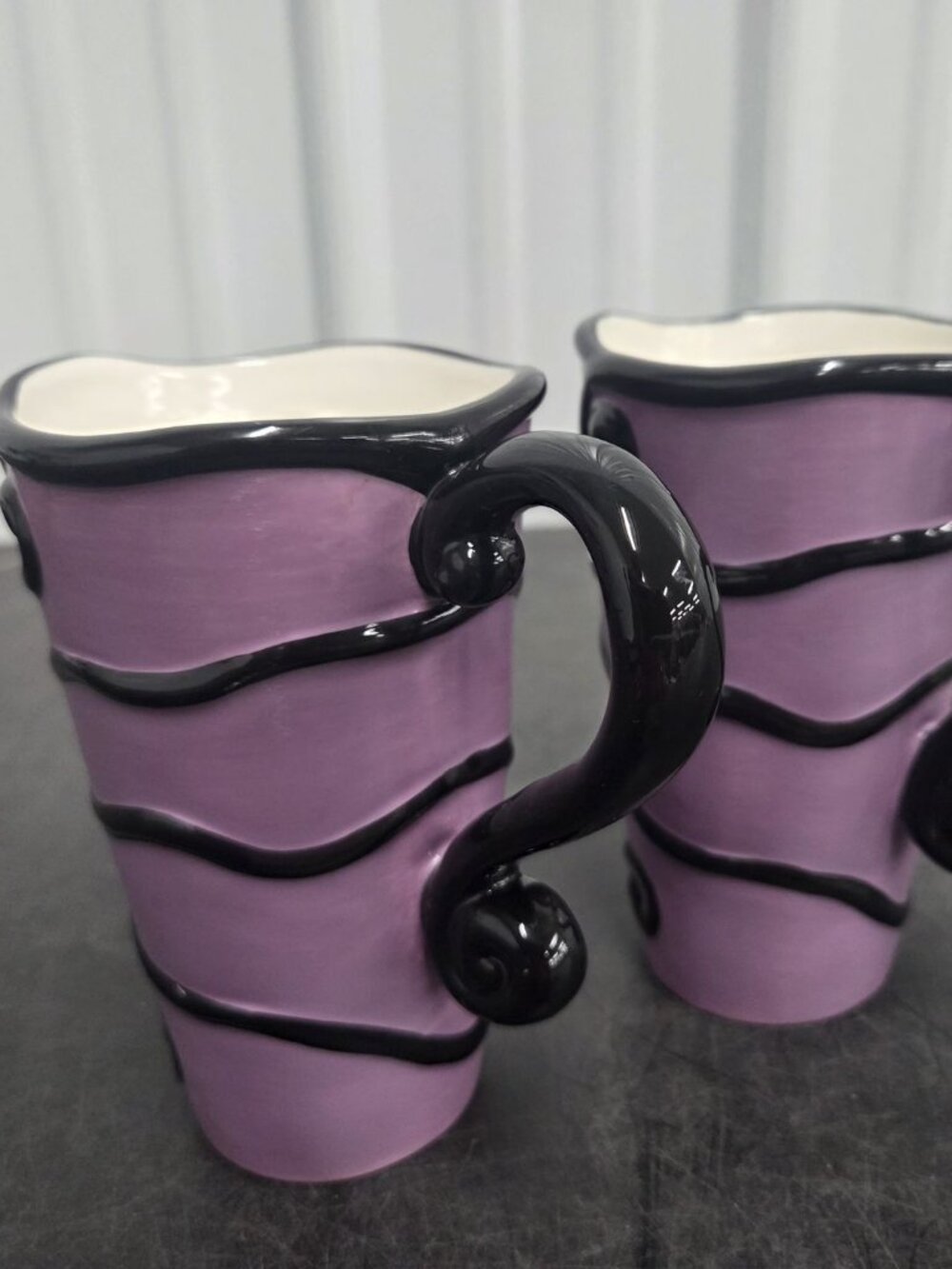 Set 4 Vintage Bella Casa by Ganz Fiesta Latte Mugs Purple Queen NEW! RARE!